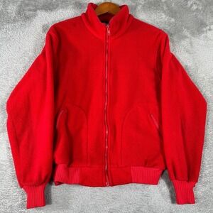 Penfield Fleece Jacket Mens Medium Red Full Zip Polarplus Made in USA Vintage